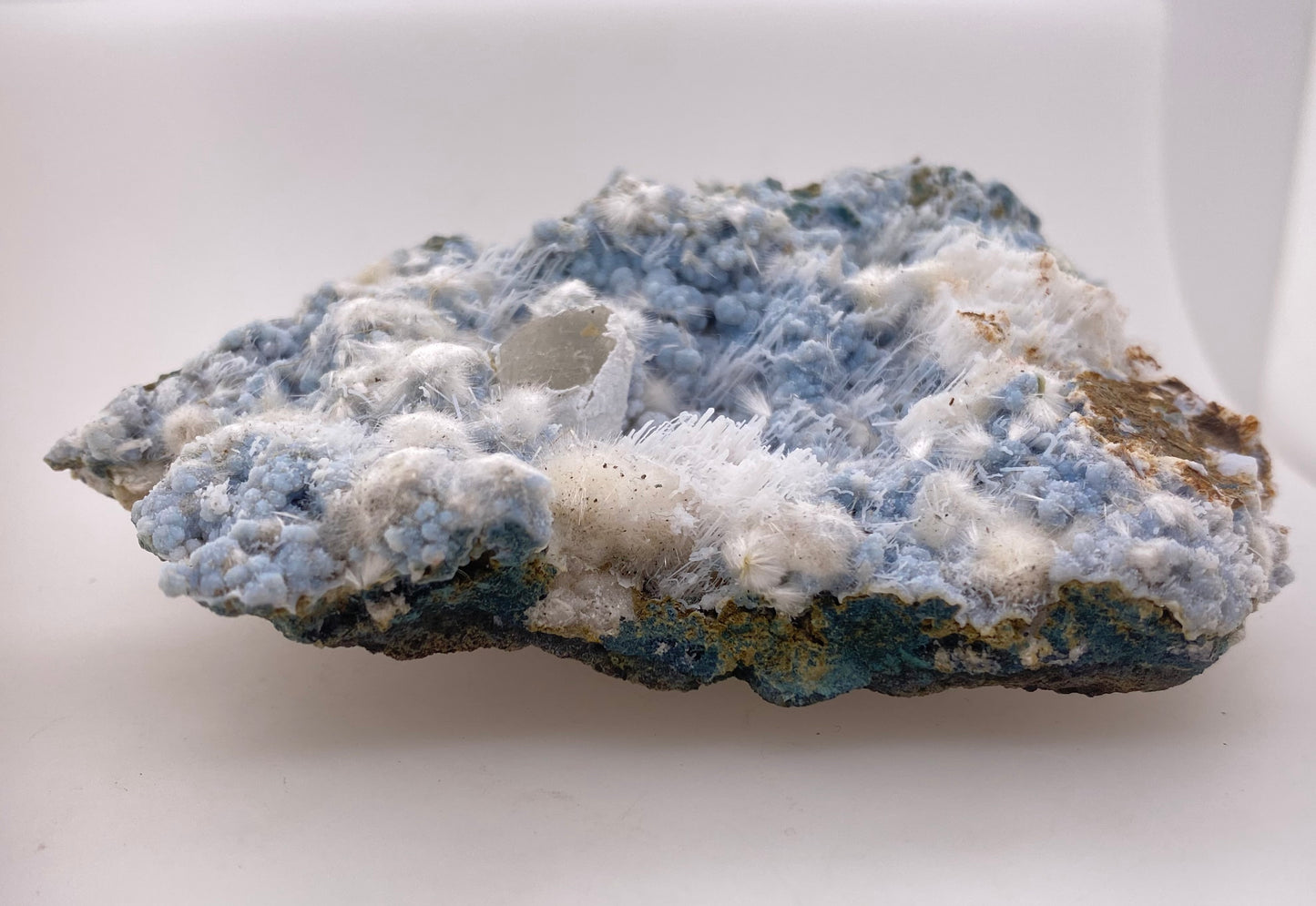 Zeolite var. Okenite w/ Blue Chalcedony - Maharashtra, India