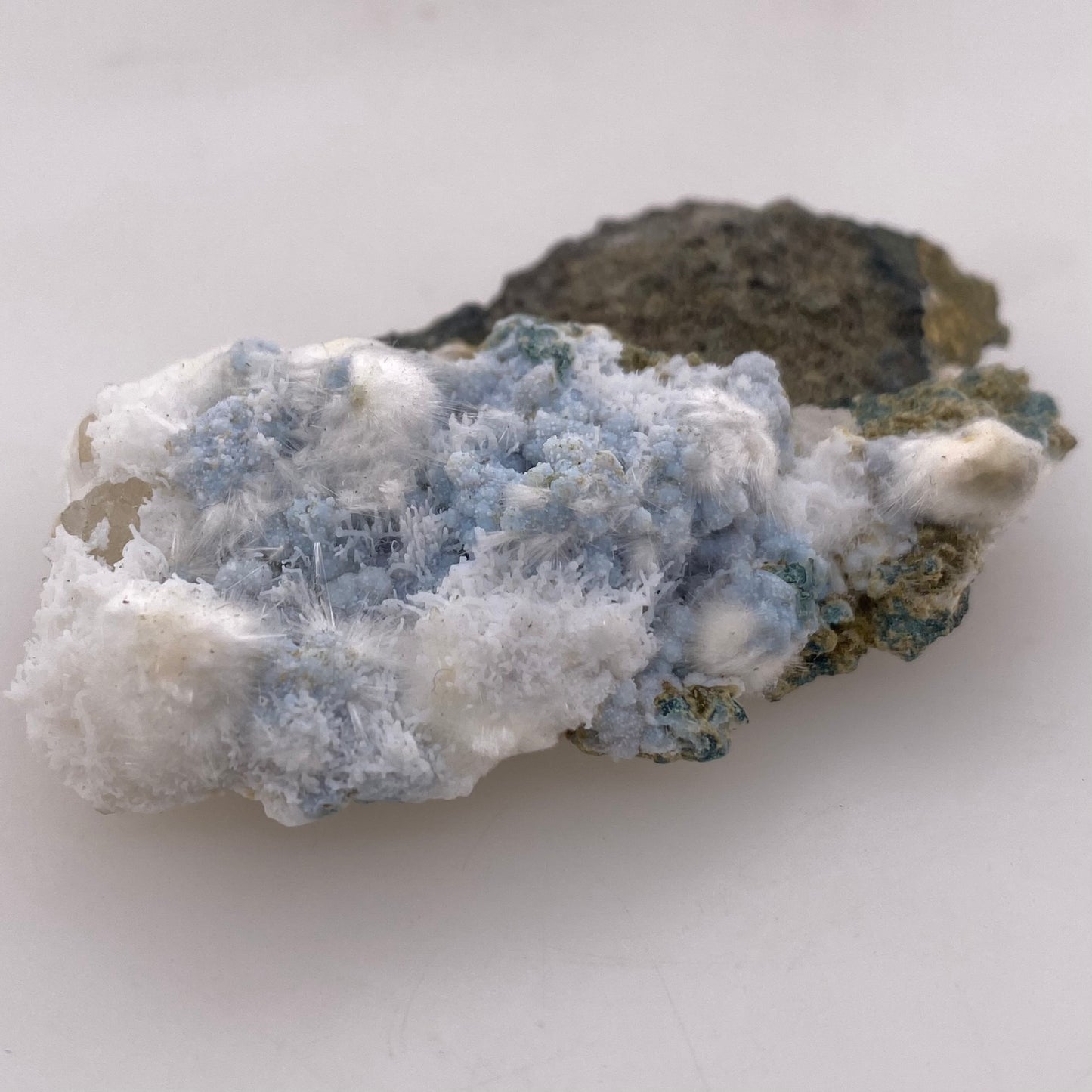 Zeolite var. Okenite w/ Blue Chalcedony - Maharashtra, India