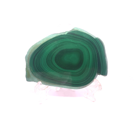 AAA Grade Malachite Slice Bullseye Orb Pattern from Congo