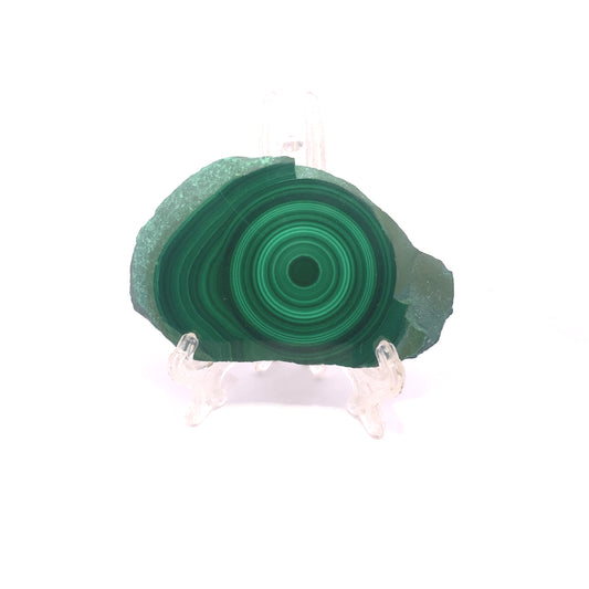 AAA Grade Malachite Slice Bullseye Orb Pattern from Congo