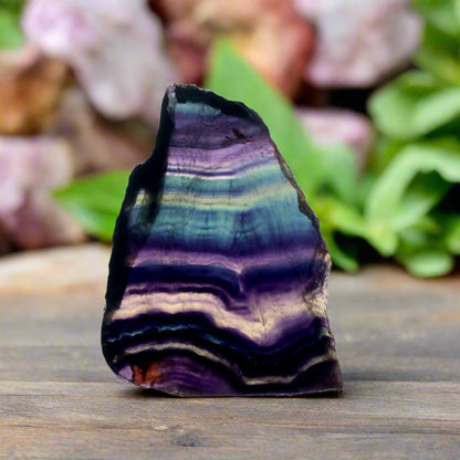 High Quality Polished Rainbow Fluorite Slice