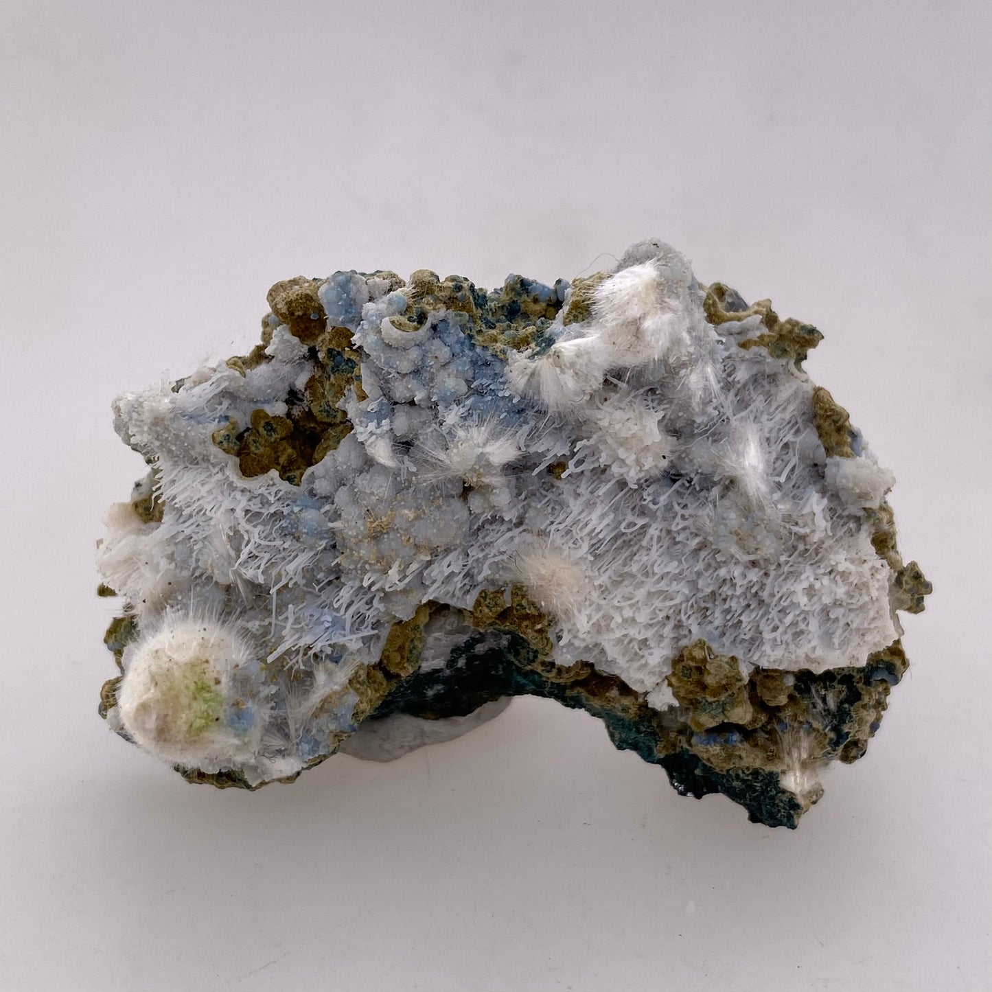 Zeolite var. Okenite w/ Blue Chalcedony - Maharashtra, India