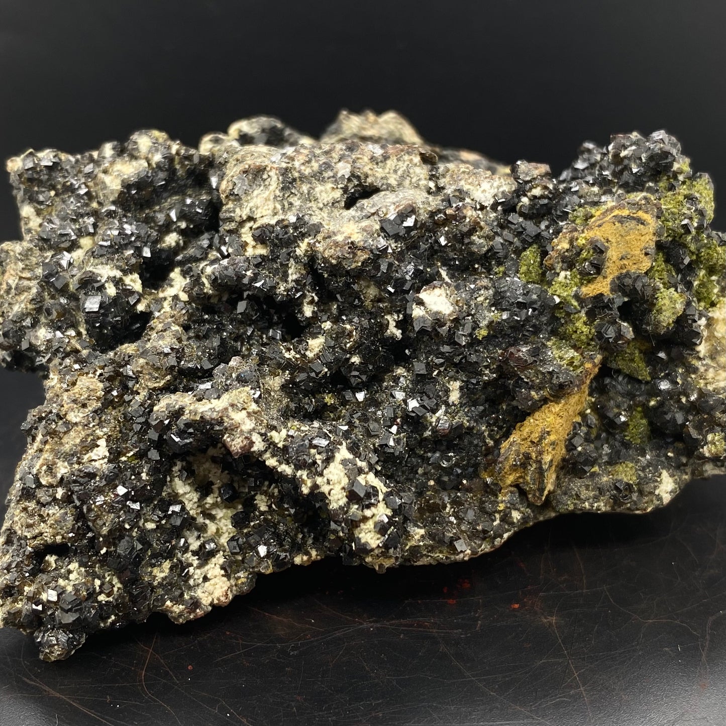 Melanite Garnet w/ Epidote from Vera Cruz, Mexico