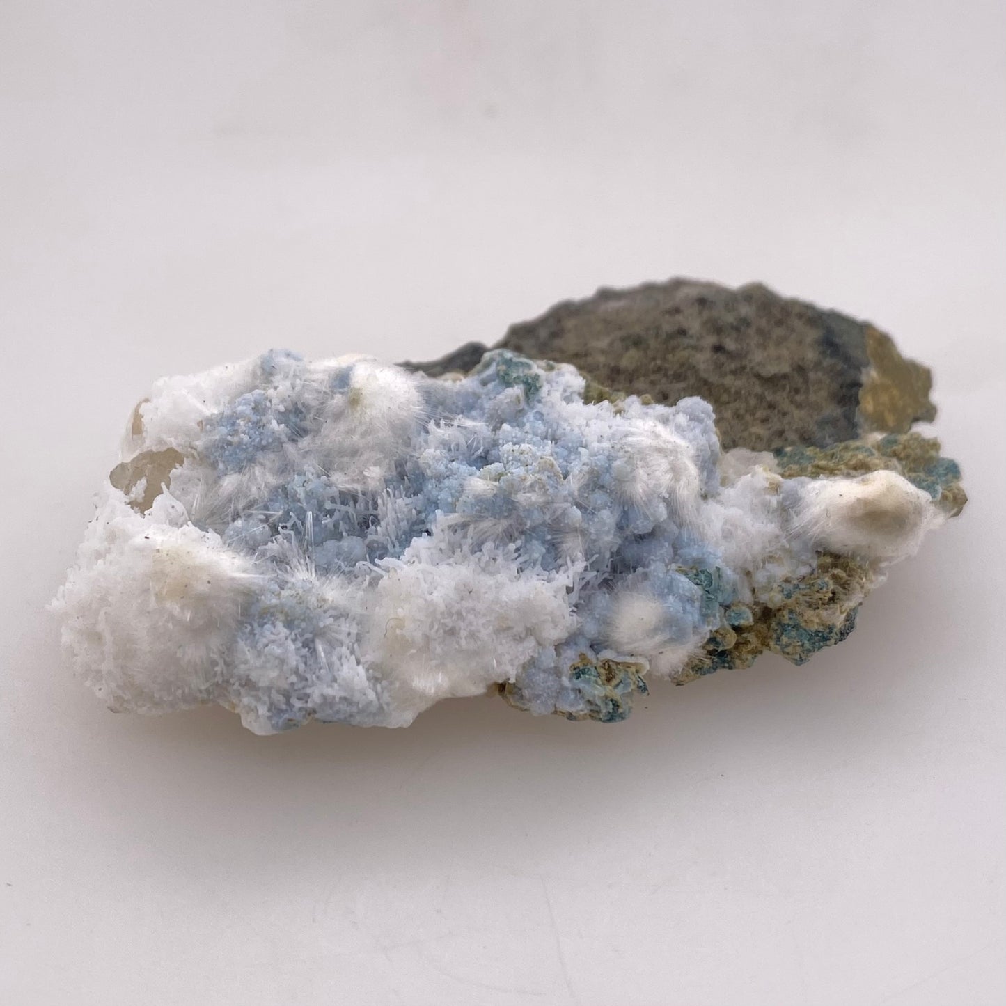 Zeolite var. Okenite w/ Blue Chalcedony - Maharashtra, India