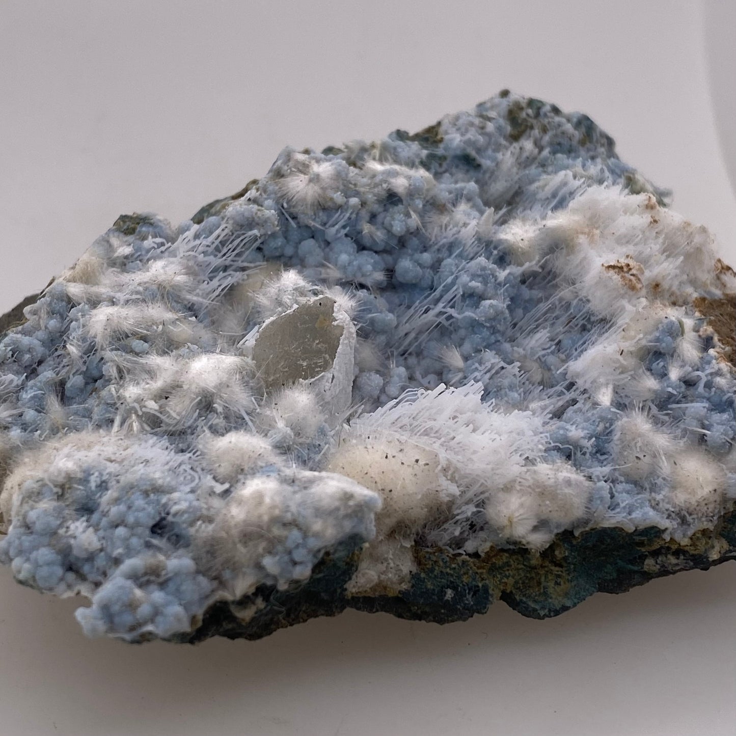 Zeolite var. Okenite w/ Blue Chalcedony - Maharashtra, India