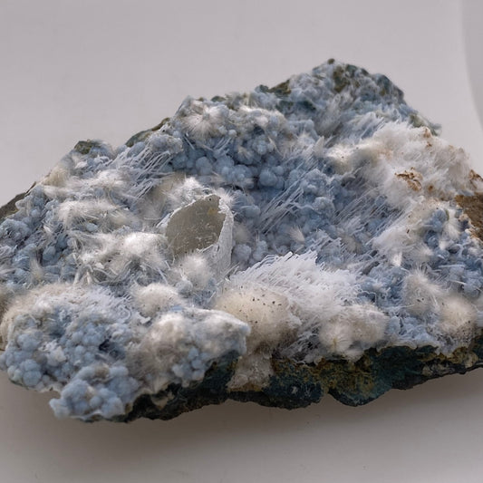 Zeolite var. Okenite w/ Blue Chalcedony - Maharashtra, India