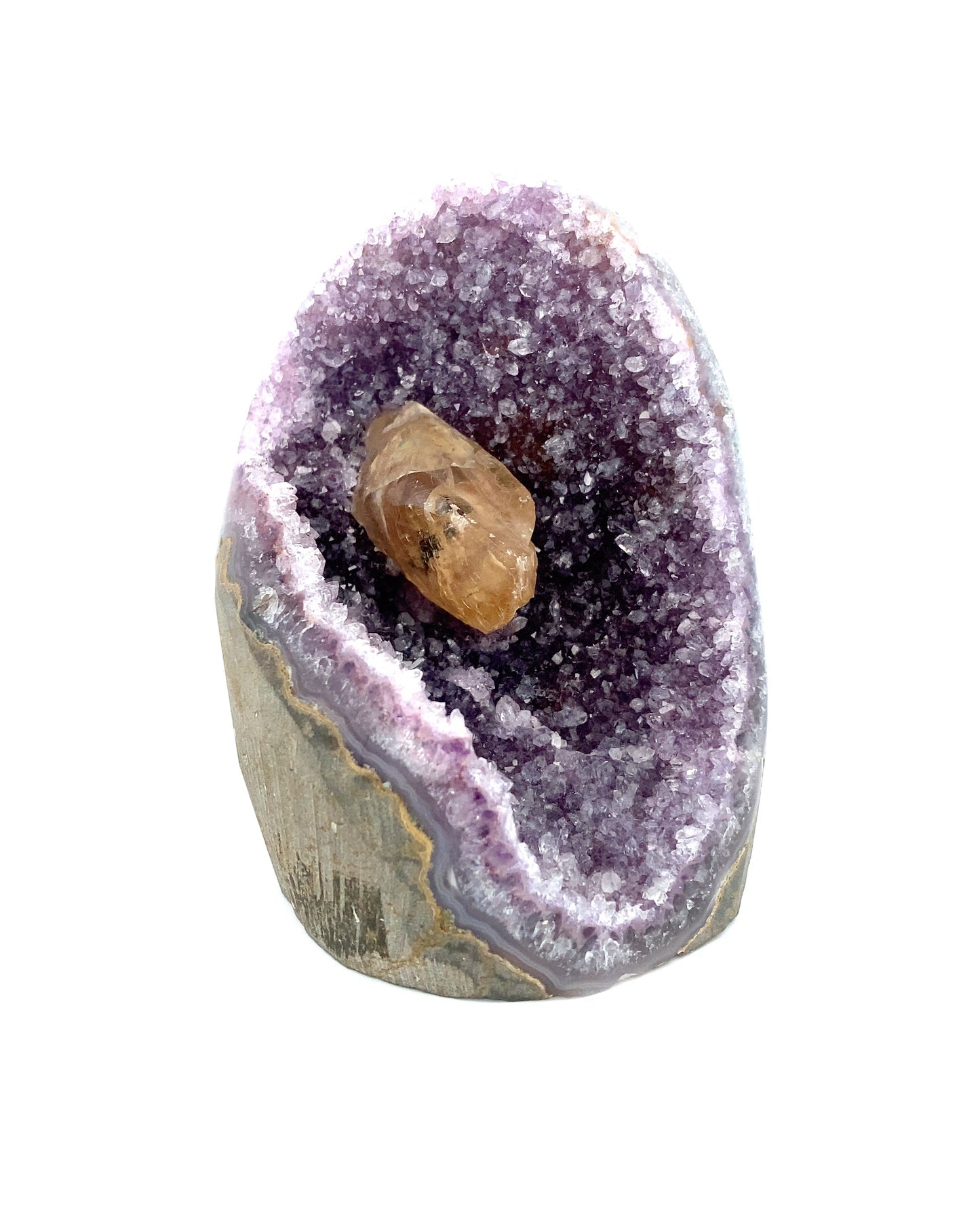 Purple Amethyst w Golden Calcite Freeform - Artigas, Uruguay