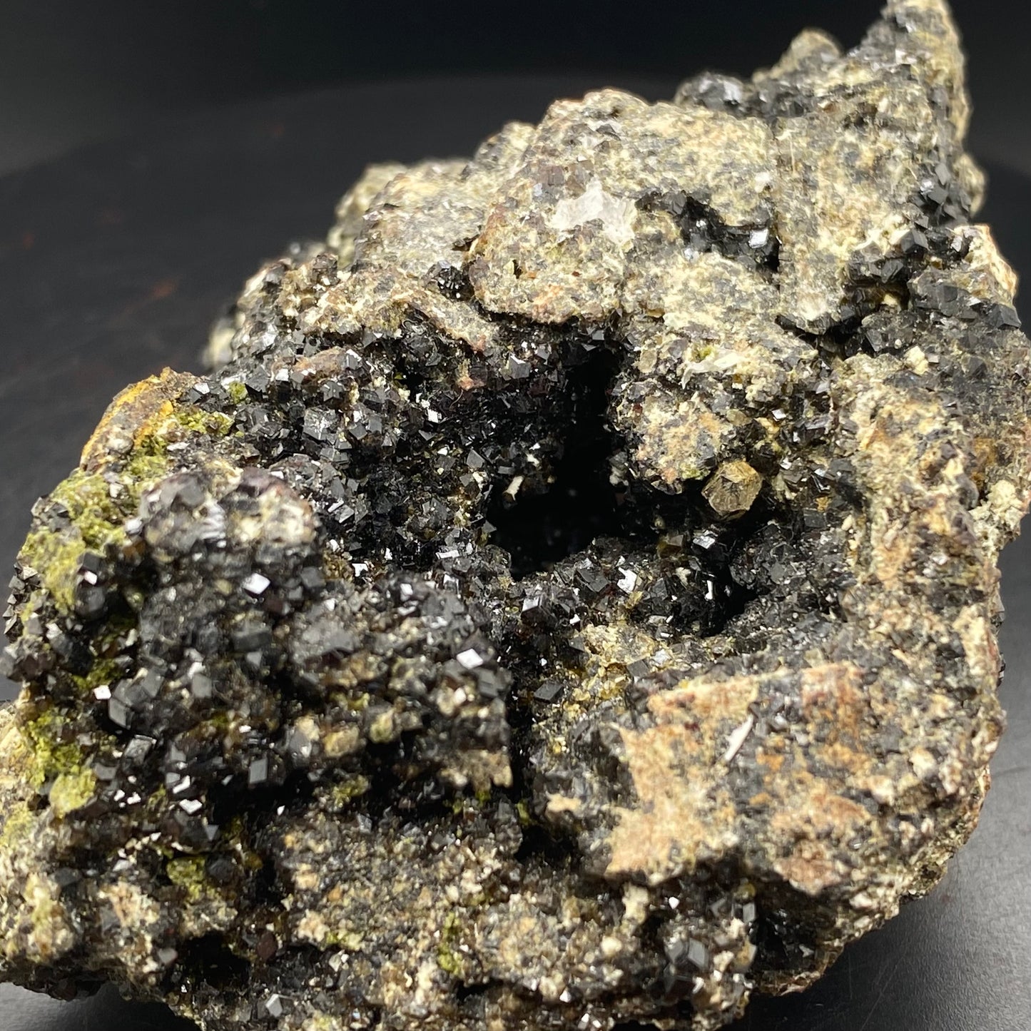 Melanite Garnet w/ Epidote from Vera Cruz, Mexico