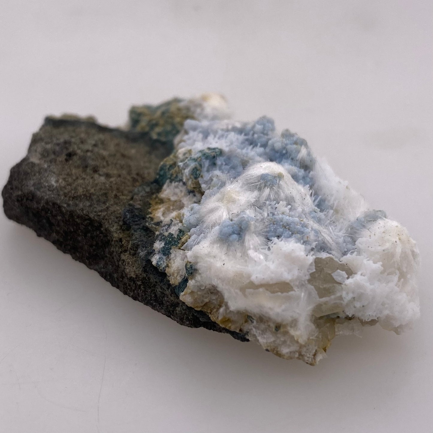 Zeolite var. Okenite w/ Blue Chalcedony - Maharashtra, India