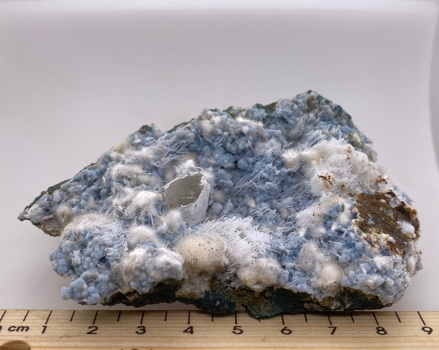 Zeolite var. Okenite w/ Blue Chalcedony - Maharashtra, India