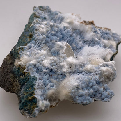 Zeolite var. Okenite w/ Blue Chalcedony - Maharashtra, India