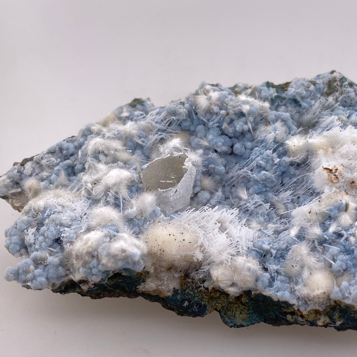 Zeolite var. Okenite w/ Blue Chalcedony - Maharashtra, India