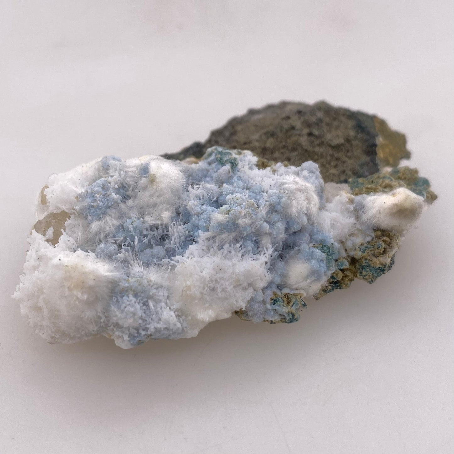 Zeolite var. Okenite w/ Blue Chalcedony - Maharashtra, India